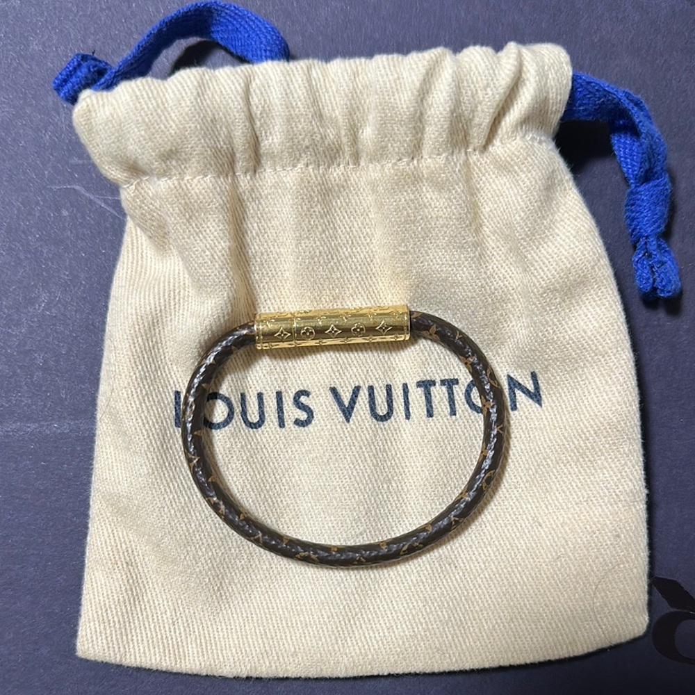 Louis Vuitton Gold and Brown Bangle